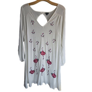 Torrid Dress Gauze Floral Embroidered Lined Boho Size 3X
